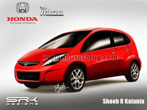 Projeção do compacto da Honda feita pelo site India Autos Blog