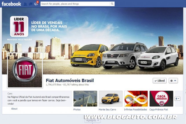 Página do Facebook da Fiat Brasil