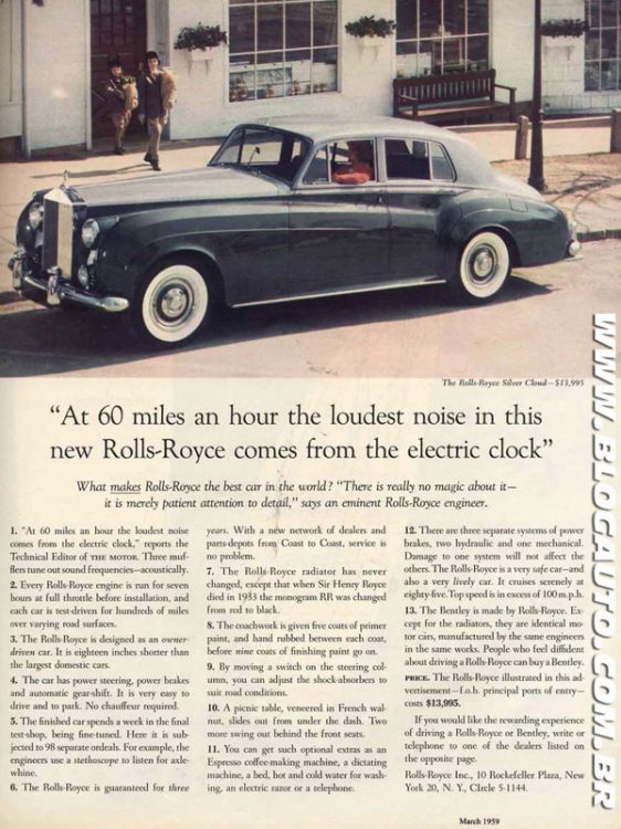 Anúncio Rolls-Royce 1959