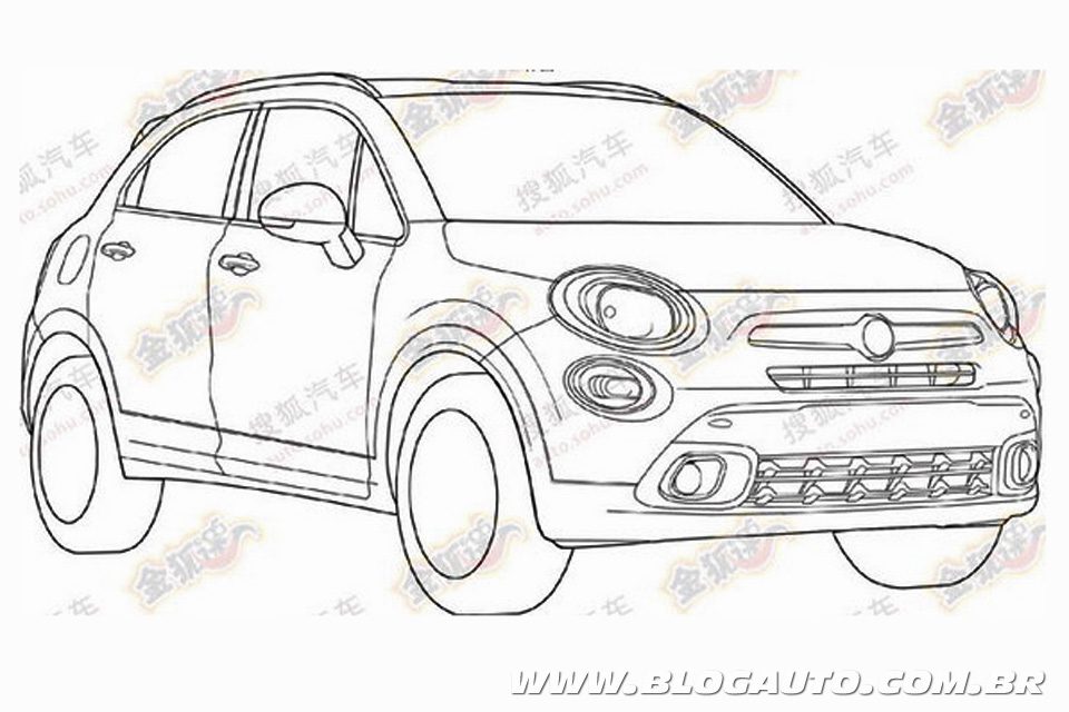 Desenhos de patente do Fiat 500X vazam na internet