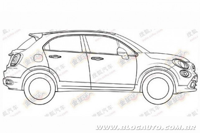 Imagens de patente do Fiat 500X