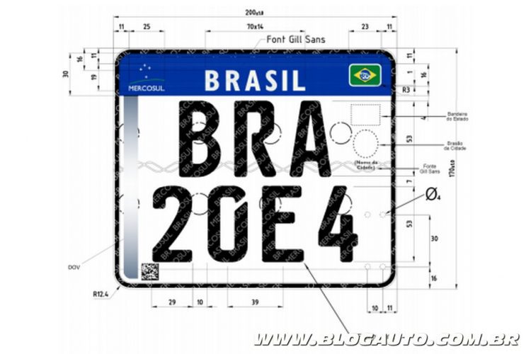 Nova placa para motocicletas no Brasil