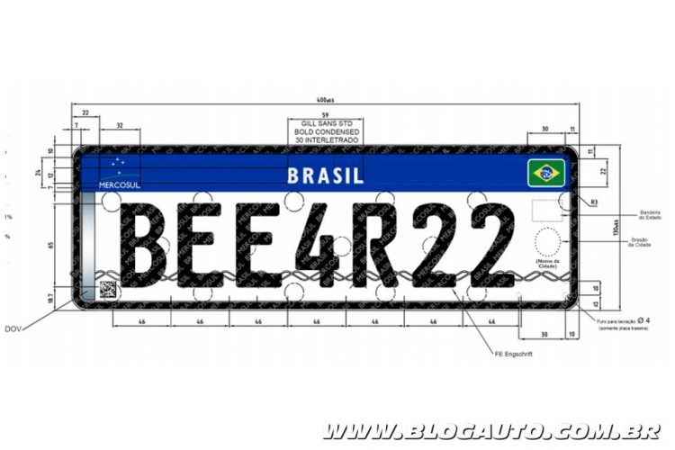 Novas placas para carros no Brasil