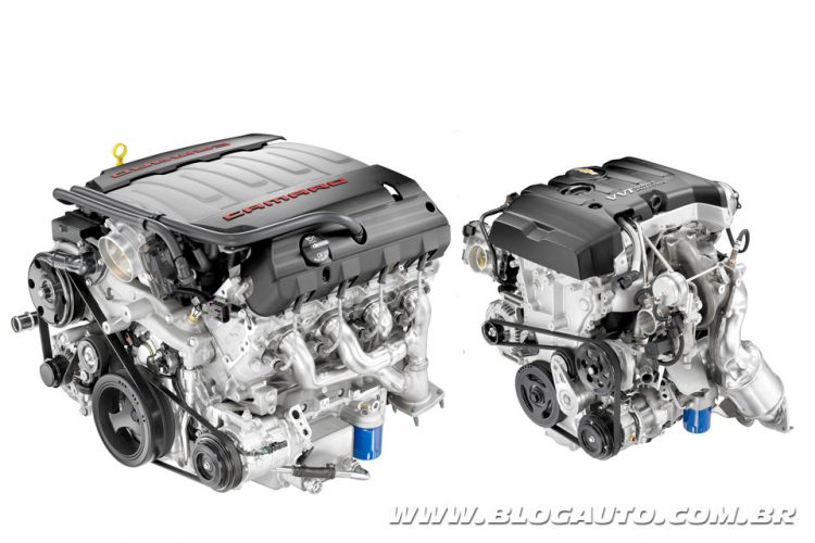 Motores V8 e 2.0 Turbo do Chevrolet Camaro 2016