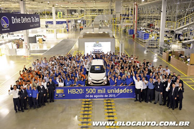 Hyundai atinge marca de 500 mil Hyundai HB20 fabricados no país